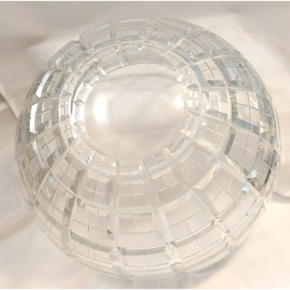 WEDGEWOOD Elegant Solid Cut Crystal 10" Round TARTAN CENTERPIECE BOWL Plaid Desi - Picture 6 of 7